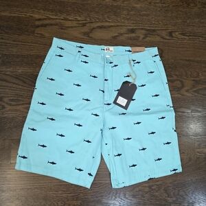 NWT Copper Denim Shark Print Aqua Shorts Sz.34